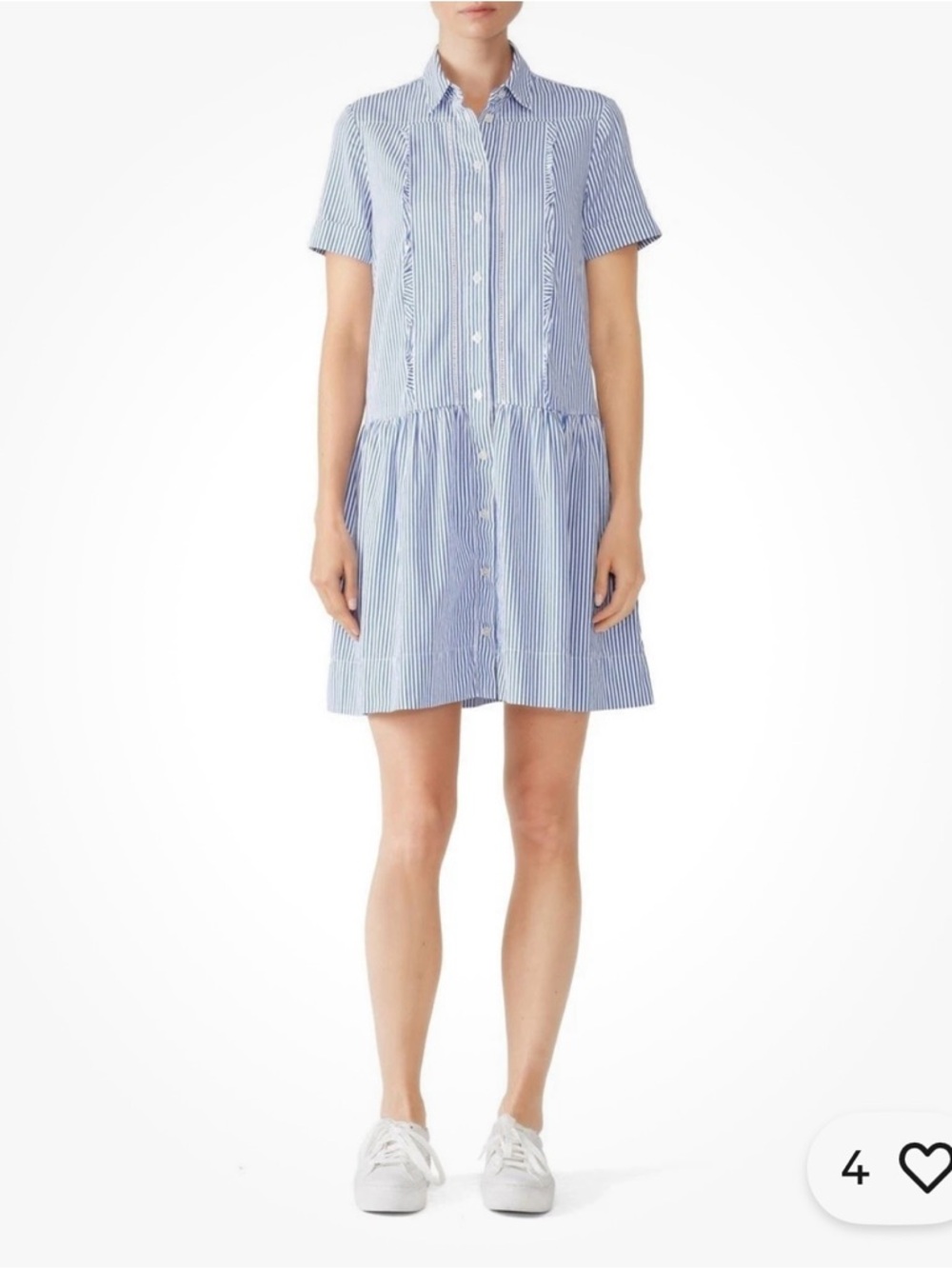 Kate Spade Broome Street Blue and White Striped Button-Down Shirt Dress